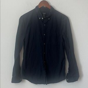 Forever 21 Men's Black Long Sleeve Button-Down Shirt